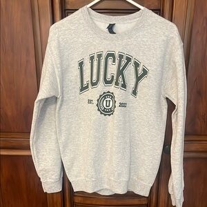 Gildan Gray Sweatshirt with Green Print